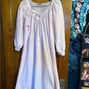 Komar Kids Pale Pink Long Sleeve Nightgown with Embroidered Yoke